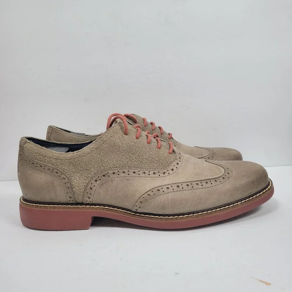 Cole Haan Men's Olive Green Leather & Suede Oxford Shoes C11708 US Size 10.5M - Picture 1 of 8